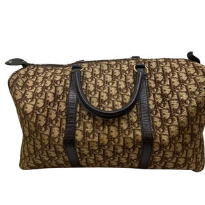 Dior Boston Bag Brown Oblique Canvas Handbag